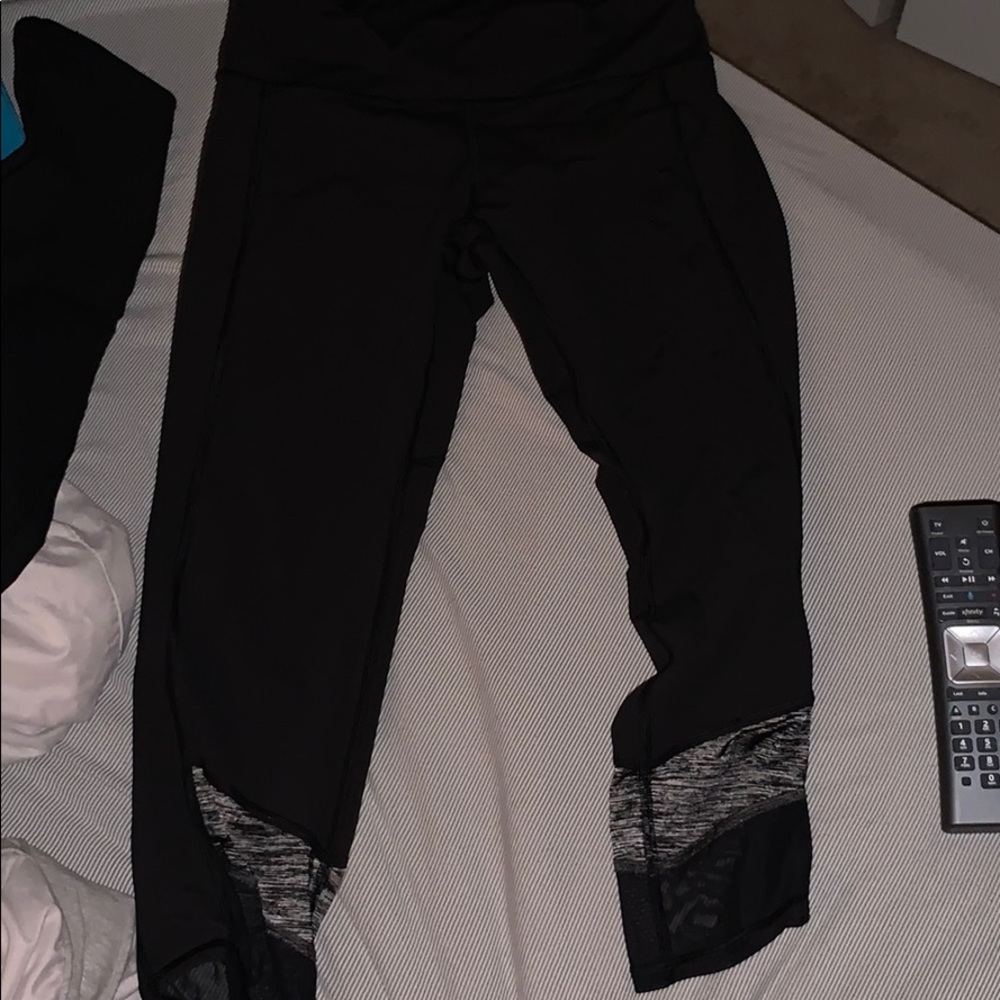 Lululemon crop leggings with mesh detail